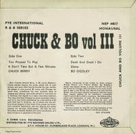 CHUCK BERRY AND BO DIDDLEY Chuck & Bo Vol. 3 EP Vinyl Record 7 Inch Pye 1964